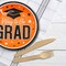 25 Count Orange Way to Go Grad 7 1/4 Inch Paper Disposable Dessert Plates Graduation Party